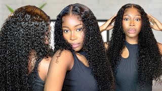 CURLS ARE POPPING😍 BEST CURLY HD FRONT WIG INSTALL | BEGINNER FRIENDLY | Ft Asteria Hair