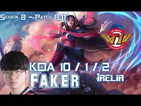 SKT T1 Faker IRELIA vs LULU Mid - Patch 8.11 KR Ranked