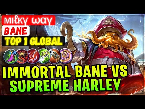 10 KILL!! JUNGLER BANE VS SUPREME HARLEY GAK MATI MATI!! - BUILD TOP 1 GLOBAL MOBILE LEGENDS!!
