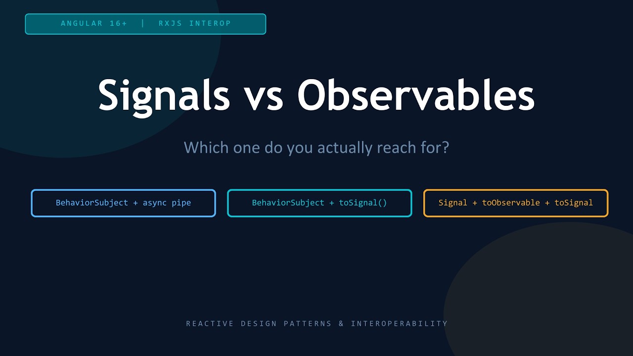Signals vs Observables — Which One Should You Use? | Angular Signals & RxJS