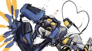 "Heart you" V x V1 (Ultrakill x Murder Drone animation)