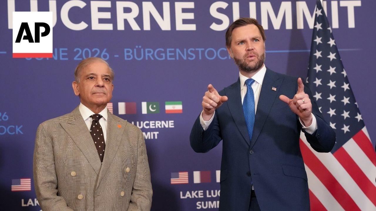 Video | JD Vance and Iran officials arrive in Switzerland to launch talks
