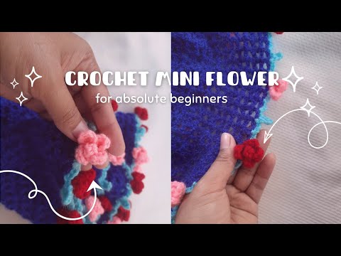 Crochet mini flower for absolute beginners | Step by step tutorial 
