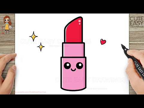 How to Draw a Cute Lipstick for Kids and Toddlers