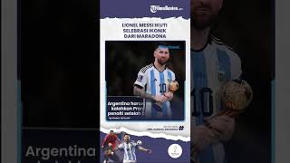 Lionel Messi Rayakan Gelar Juara Piala Dunia 2022, Copy Paste Selebrasi Ikonik Diego Maradona