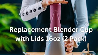 16oz Nutri Ninja Pro Replacement Blender Cups (2 Pack) with Lids - Perfect for On-The-Go Smoothies!