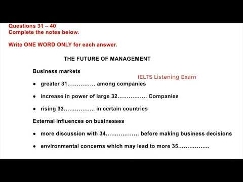 The future of management | IELTS LISTENING TEST | SECTION-4