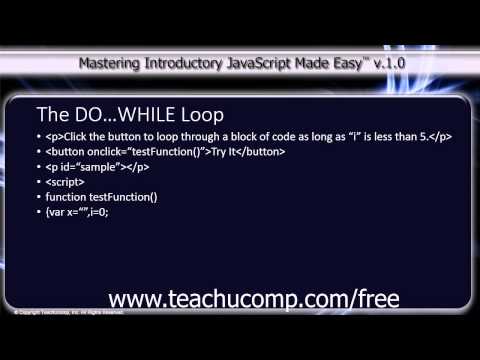 Javascript Training Tutorial The Do…while Loop