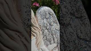 Andělka Gloria  strážkyně světla - 42 cm - bílá perleť - sádra