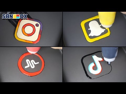 Social Media & Popular Apps Pancake art - Instargram, Snapchat, Tik Tok, Musical.ly, WhatsApp