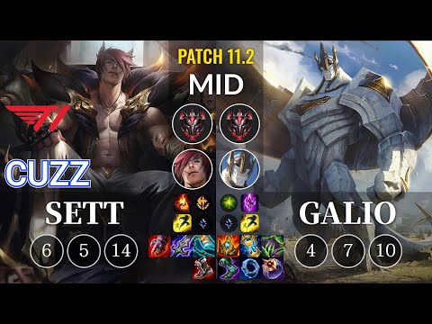T1 Cuzz Sett vs Galio Mid - KR Patch 11.2
