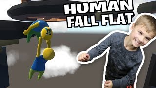 FUNNY PARKOUR WITH NOOBS in HUMAN FALL FLAT MULTIPLAYER DAD VS SON