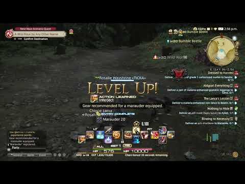 FINAL FANTASY XIV SOLO PLAYTHROUGH #46: MARAUDER LEVEL 20 GRIND & CLASS QUEST