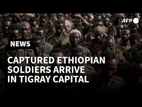 Ethiopian soldiers captured by Tigray Defence Forces arrive in Mekele | AFP