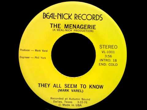 The Menagerie - They All Seem To Know