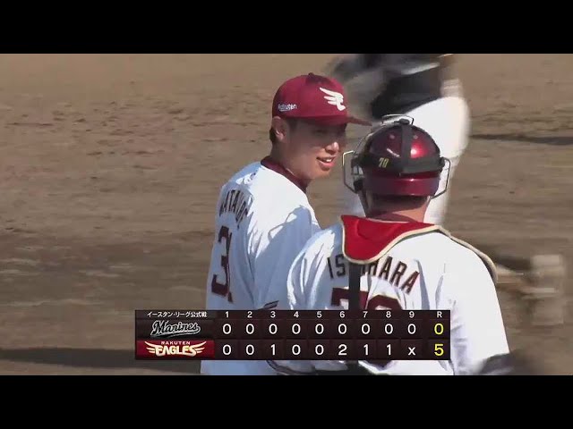 【ファーム】イーグルスのドラ3ルーキー・渡辺翔太 1回無失点の力強い投球で試合を締める!! 2023年5月17日 東北楽天ゴールデンイーグルス 対 千葉ロッテマリーンズ