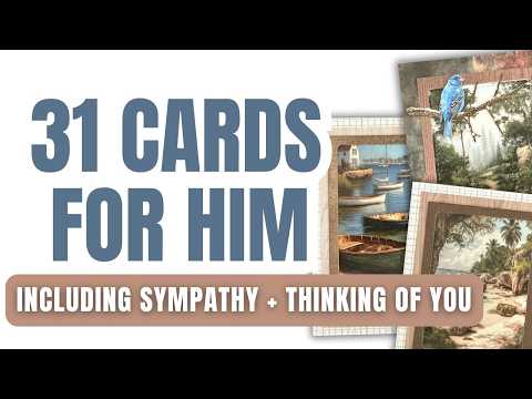 31 Masculine Thinking of You & Sympathy Cards (One Simple Design)