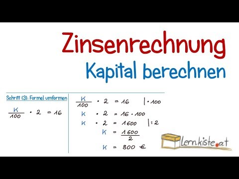 Zinsenrechnung - Berechnung des Kapitals