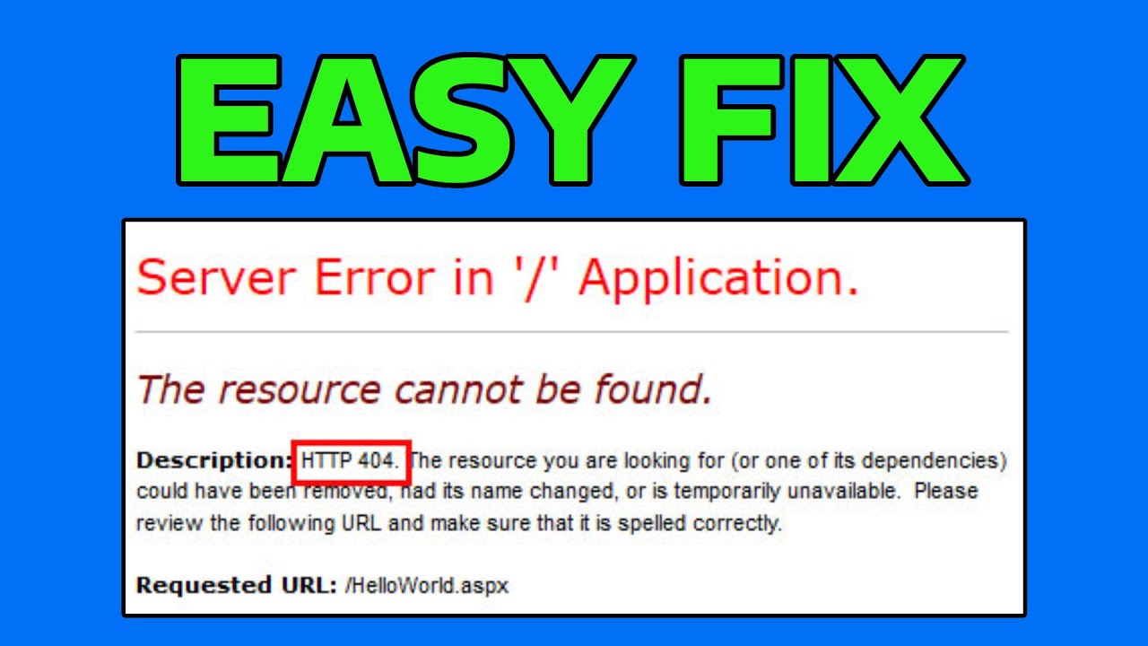 How To Fix Server Error In '/' Application Code in Windows