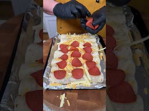 Easy sheet pan pizza rolls - Tex-Mex recipe that serves 4 people. A easy difficulty cooking recipe converted from YouTube video with complete ingredients and step-by-step instructions.