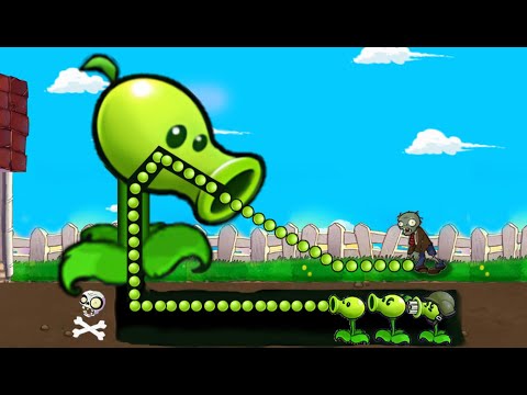 Giant Peashooter Vs All Zombies Units Fight