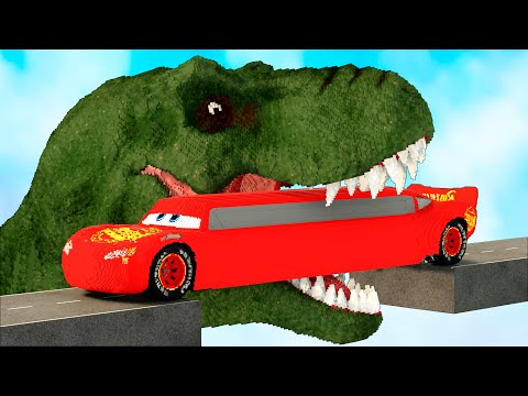 LONG CARS vs DINOSAUR in Teardown