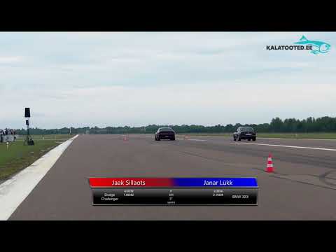 Jaak Sillaots - Dodge Challenger vs Janar Lükk - BMW 320i. Dragrace@KuressaareKiirendus2019