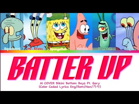 [AI COVER] BIKINI BOTTOM BOYS - 'Batter Up' ft. Gary Org. by Baby Monster (Color Coded Lyrics)