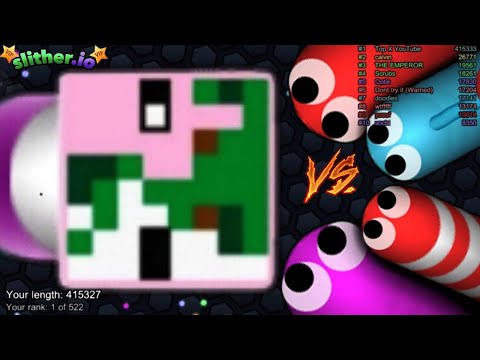 Slither.io A.I. Zombie Pigman Minecraft Skin Vs Pro Snake - New Epic Skin Release | Slitherio Vip
