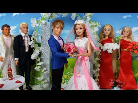 Barbie Wedding Day Party. Morning Barbie Wedding Dress up. Video