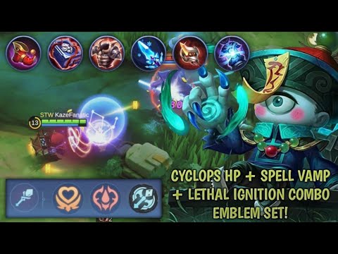 Cyclops HP + Spell Vamp + Lethal Ignition Emblem Set Combo! - Sustained DPS Build