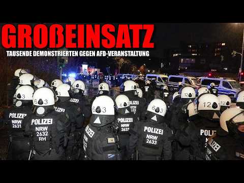 [GROßEINSATZ DER POLIZEI IN DÜSSELDORF!] - Tausende demonstrierten gegen AfD-Veranstaltung & Höcke -