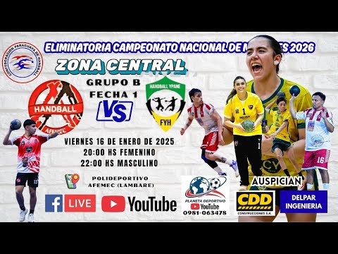 Balonmano | AFEMEC VS YPANE | Masculino | Eliminatoria Nacional de Mayores 2026 | Zona Central 