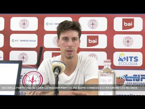 KO CON LA FORTITUDO: RUZZIER 'LA PEGGIOR PARTITA, MA SIAMO CONNESSI E CI RIFAREMO' | 23/10/2023