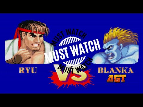 Blanka (p2.agt) vs Ryu street fighter champion edition (Best Rounds)