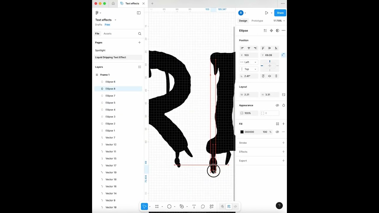 Dripping Text Effect in Figma 💧🔥 (No Plugins!) #tutorial #uidesignlearning #figmauidesign