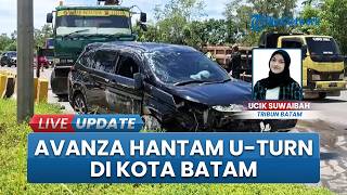 Dikendarai WNA, Mobil Toyota Veloz Hantam Beton U-Turn yang Ditutup di Jalan Sudirman Kota Batam