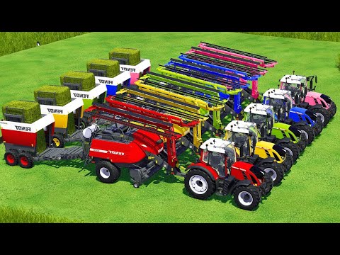 CUT, SPREAD GRASS AND MAKE BALES WITH FENDT TRACTOR AND BALERS - Farming Simulator 2022