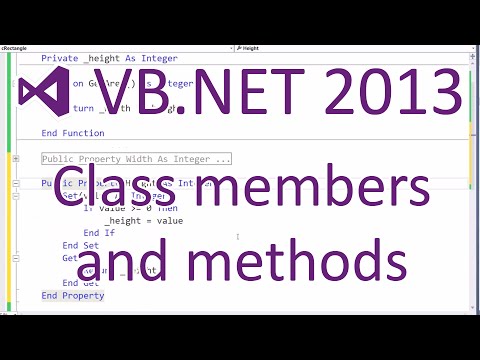 VB.NET 2013: Classes - Methods, Members and Constructors