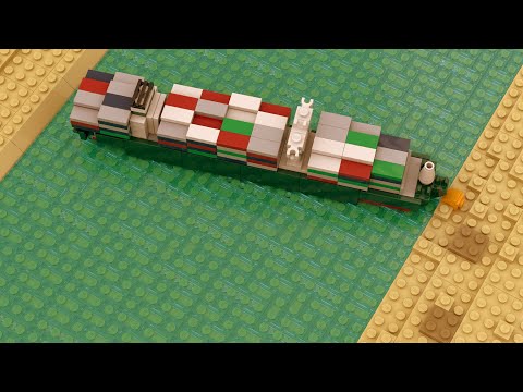 Crisis on the Suez Canal! - LEGO Golden-Class Container Ship MOC