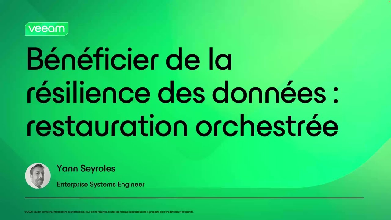 Bénéficier de la résilience des données : Restauration orchestrée video
