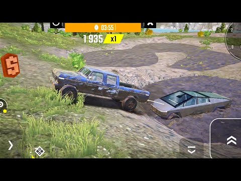 Pickup Truck Rescues Tesla Cyber Truck From Mud | Off Road 4x4 Driving Simulator Android Gameplay HD