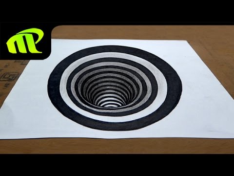 Drawing a Round Hole - Anamorphic Illusion | 3D Trick Art Drawing