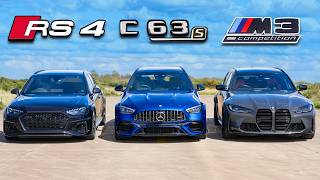 New AMG C63 vs BMW M3 vs Audi RS4: DRAG RACE