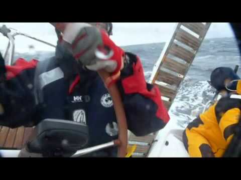 Ruderbruch bei Windstärke 8 in der Ägäis  Zeitlupe