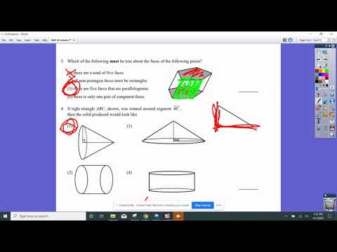Geometry - Unit #10, Lesson #7 - Solids and Their Cross Sections