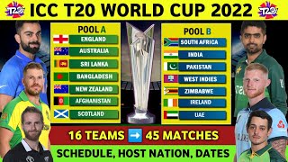 ICC T20 World Cup 2022 - Schedule, Teams, Host Nation, Dates, Venues announced by ICC