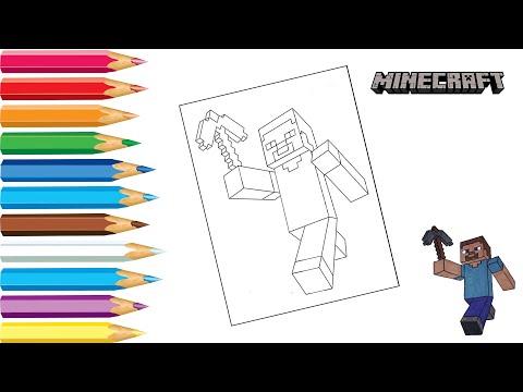 Steve from Minecraft Coloring Pages | How to color Steve