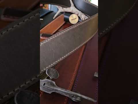"Frodo" - Elegant hand stitched leather guitar strap with decorative ring image 23
