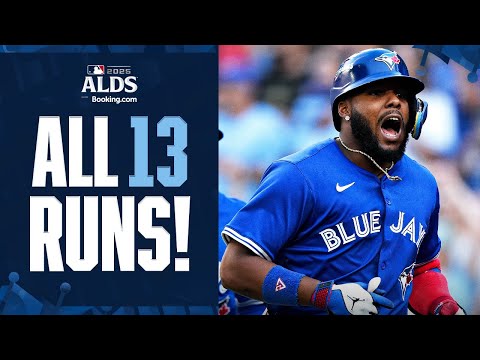 ALL 13 RUNS: Varsho, Vlad Jr, Springer, Clement combine for 5 home runs in a BIG Blue Jays ALDS win!